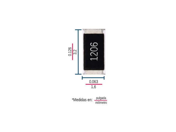 Resistencia de 3.9M Ohm 1% 1206